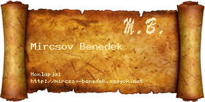 Mircsov Benedek névjegykártya
