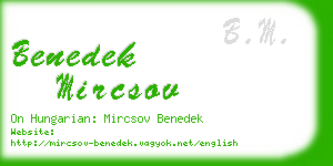 benedek mircsov business card